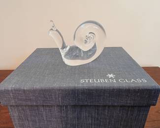 Steuben Glass Crystal Snail Figurine