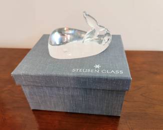 Steuben Glass Crystal Whale Figurine