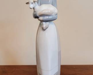 Lladro Girl with Lamb Figurine