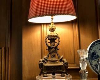 Pair of antique lamps.