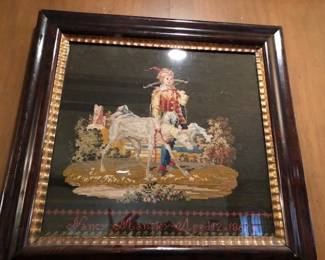 Antique 1862 needlepoint sampler