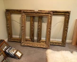 Large gilt frames, lots of smaller frames