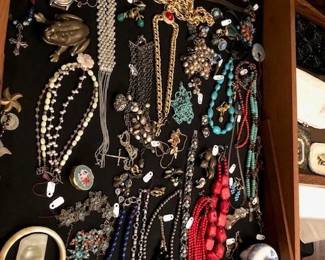 Costume jewelry, some vintage sterling including From Danish necklace and earrings.  
