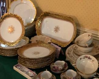 Limoges gold and white antique china