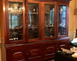 Early antique two piece bookcase/cupboard