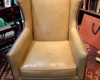 Henredon leather wing chair