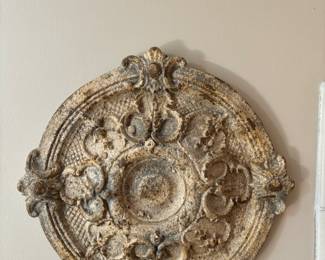 17" Round Wall Medallion . Light plaster.