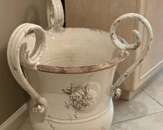 Beautiful pottery with large tri handles and distressed finish.  20"x17"