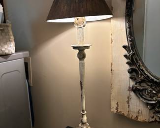 Nice distressed buffet lamp with distressed shade.32" w shade