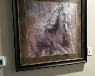Wonderful framed horse in motion.  36"X36"