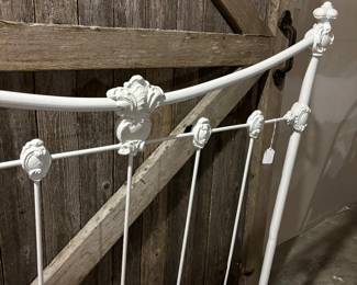 2 White Iron Twin Beds with rails.  All original.