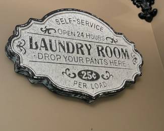 "Laundry Room" Metal Sign 22X15"