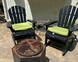 Nice Adirondack Rocker.  Firepit for cozy evenings