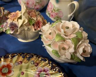More beautiful ceramic baskets of flowers