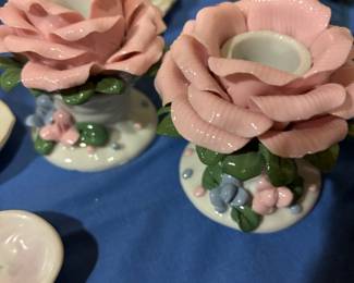 Beautiful ceramic victorian style candle holders