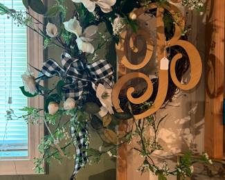 Wonderful Spring Wreath with initial B
