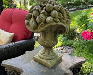 Stunning solid concrete mold compote.  Concrete mold table - solid