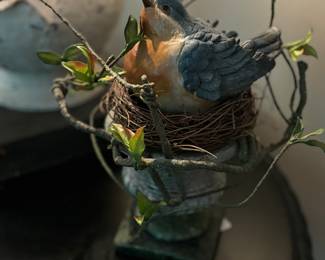 Love this little blue bird in her nest