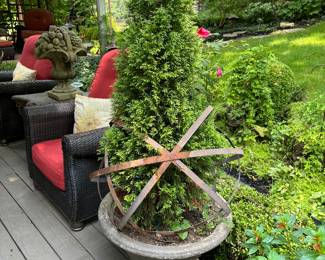 Wonderful metal Orb, pot and tree sold as one