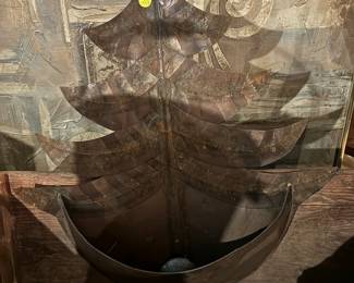 Metal Christmas Tree Planter approx 24" tall