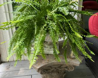 Sandstone Table.  Urn and plant sold separately