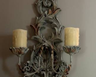 29"x15" plaster sconce - green patina