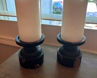 Pair of Pillar Candles with stands