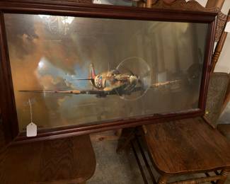 Barrie A.F. Clark Print of a Vicker Super Marine Spitfire 39"X22"