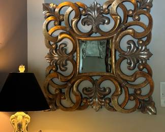 Open Fleur De Lies Silver/Gold Mirror 40"X37"