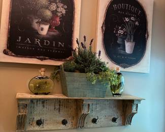 More beautiful prints and decor reflecting florals and glass containers with colored water 22X29"