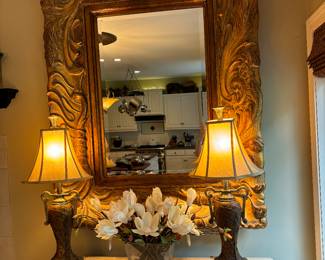 Beautiful Gilt Heavy Molded Frame with beveled mirror. 55"X44"
