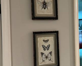 Butterfly and Bee framed Prints