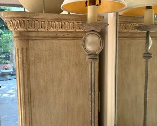 Love Art Deco Lamp.  Beautiful Art Deco Bowl with copper embellishment. Lamp 34" w finale.