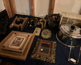 Frames and framed photos, easels, plaques