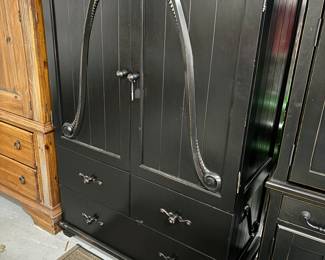 Painted Black Wardrobe - perfect for storage