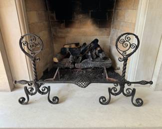 Antique iron andirons