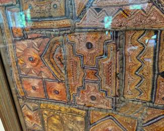 Antique framed  Indian embroidery                                   frame size 66" x 45.5"