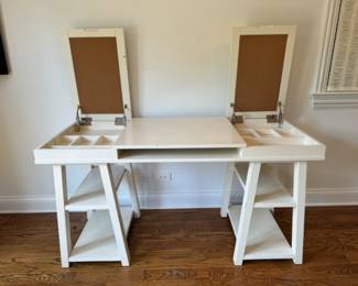 Pottery Barn trestle desk     31"h x 58"w x 24"d