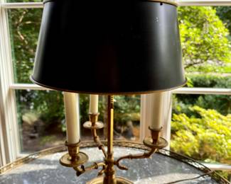 Vintage Warren Kessler brass bouillotte lamp  25"h