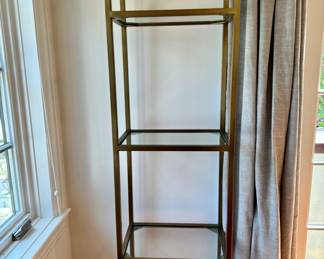 Brass shelves          73"h x 18"w x 12"d