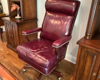 Hancock & More leather executive chair with nailhead trim