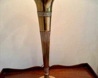 Pr. Frederick Cooper brass trumpet vase lamps