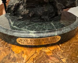 August Moreau "Wood Woman with Child"     19.25"h 