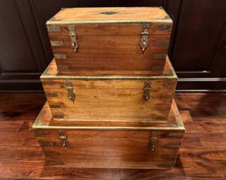 Brass trimmed boxes
