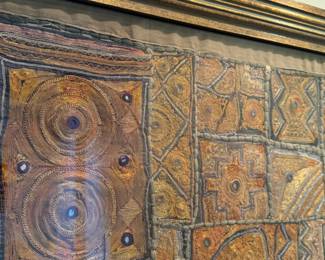 Antique framed  Indian embroidery                                   frame size 66" x 45.5"