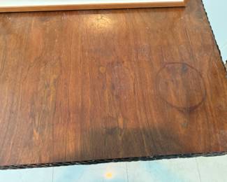 Antique wicker library table