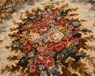 Woollen floral needlepoint rug 9' x 12'