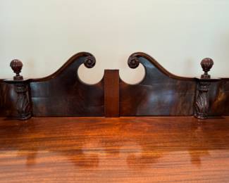 Antique flame mahogany serpentine sideboard                       41"h x 75"w x 24"d