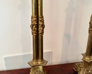 Antique French gilt brass lamps