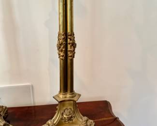 Antique French gilt brass lamps